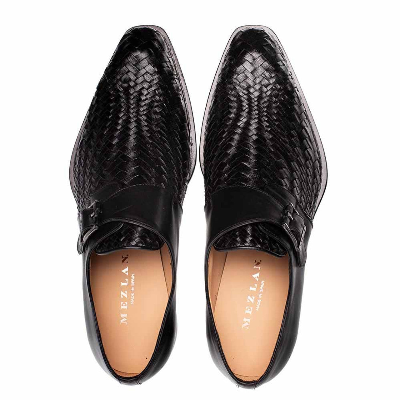 Mezlan Temi Black Monk Strap Calfskin Shoes