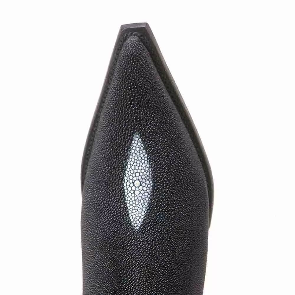 Black Stingray Single Stone 3X Toe Western Boot