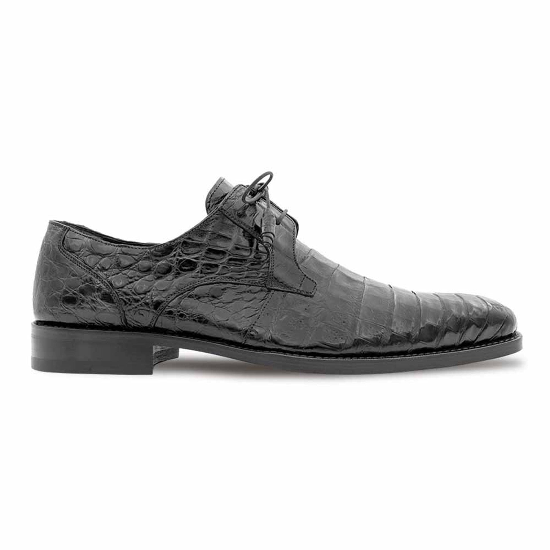 Mezlan Anderson Black Crocodile Lace-Up Shoes
