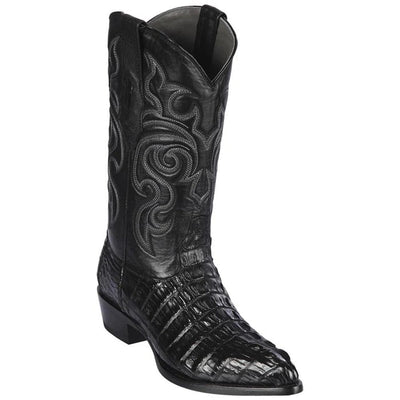 Black Lizard Snip Toe Cowboy Boots by Los Altos