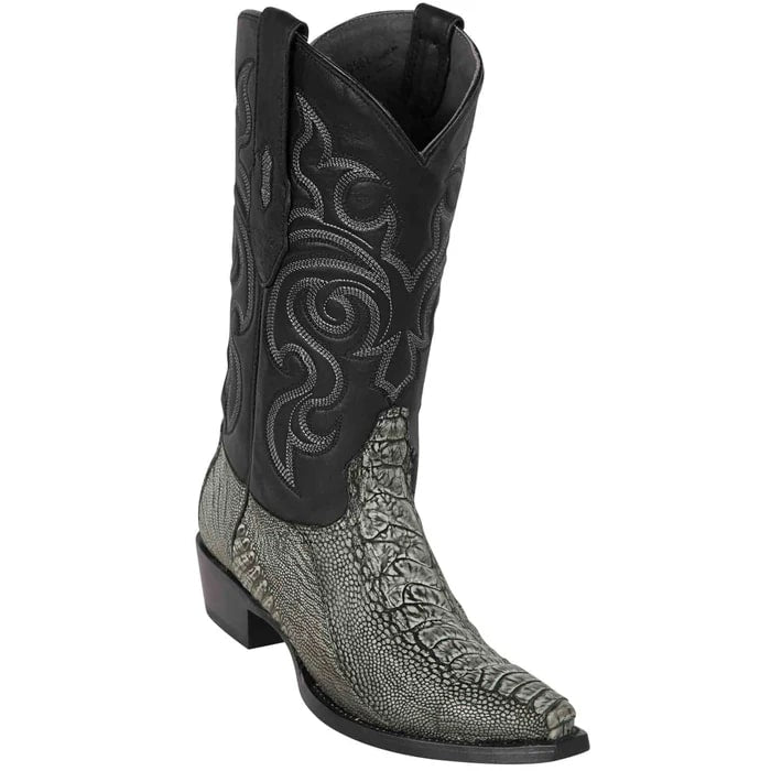 Los Altos Black Ostrich Leg Cowboy Boot