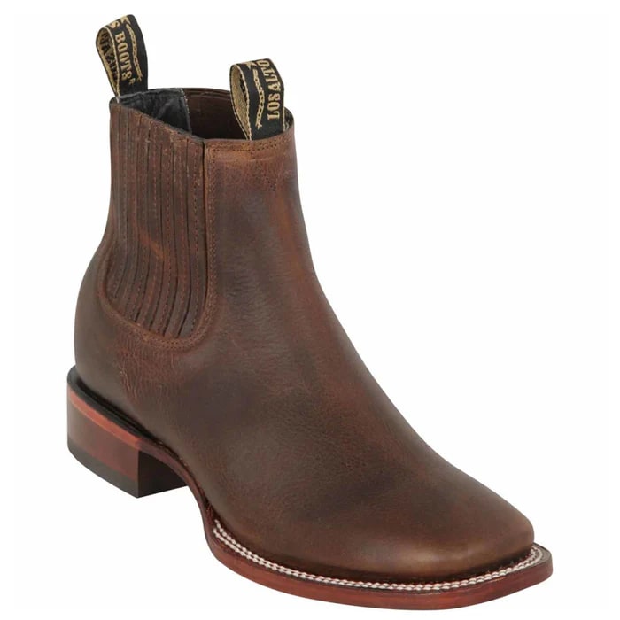 Nuez Brown Short Cowboy Boots for Men