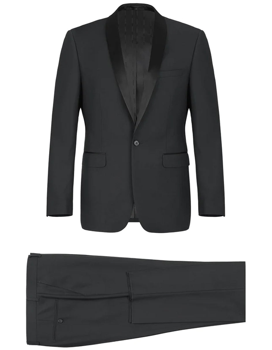 1 Button Shawl Lapel Black Tuxedo for Men