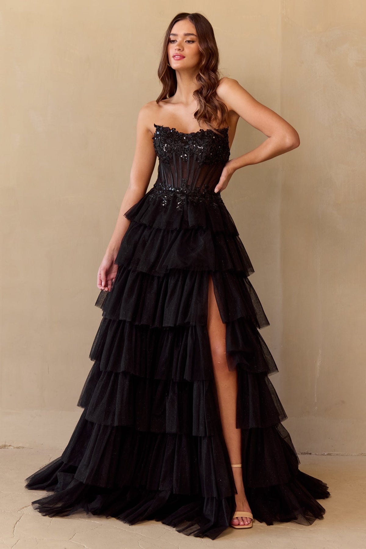 Formal Dress Sweetheart Beaded Sequin Prom Gown By Amelia Couture 9053