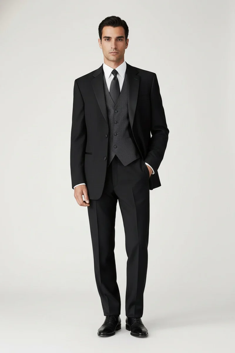 Black 2-Button Notch Tuxedo