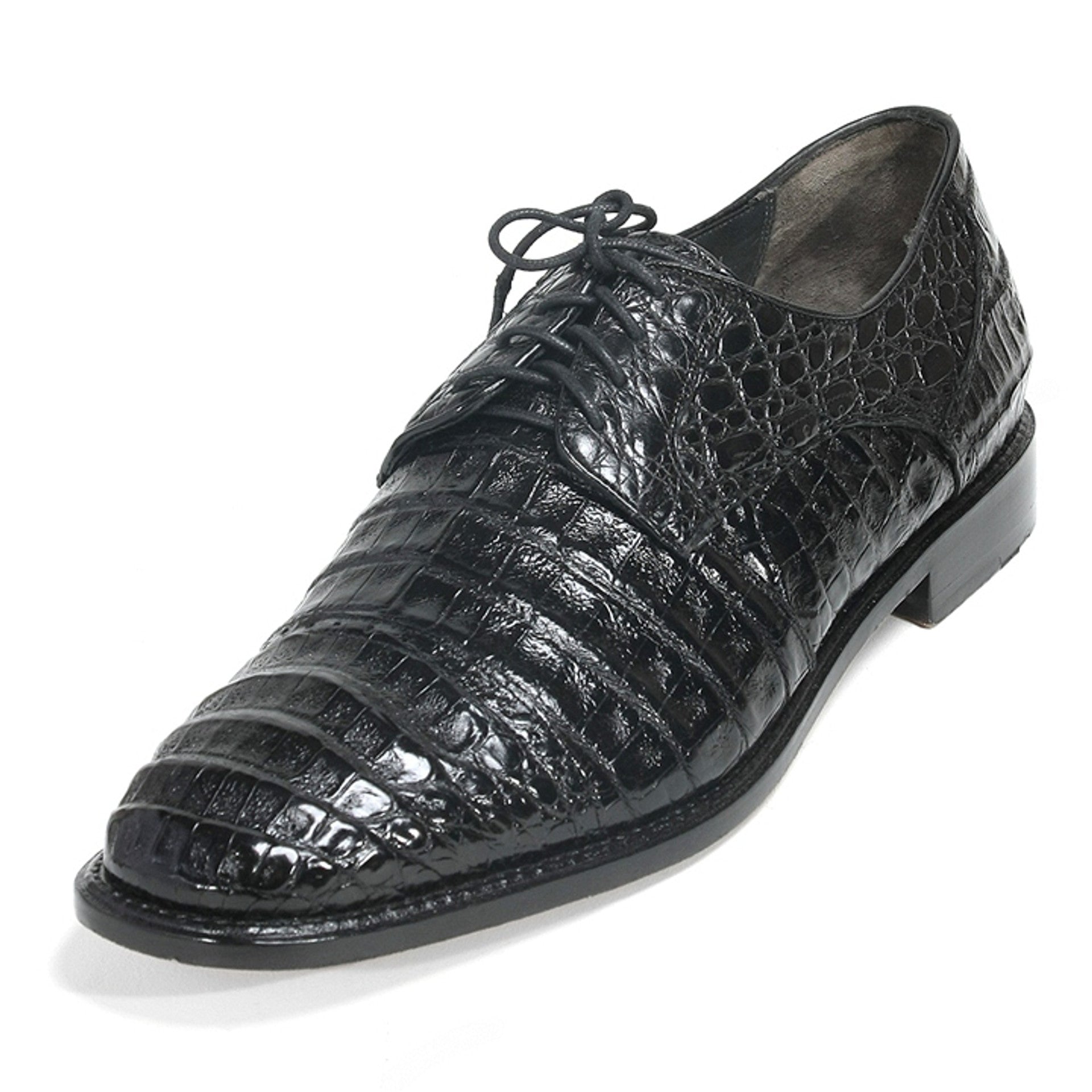 Los Altos Black Caiman Crocodile Oxford Shoes