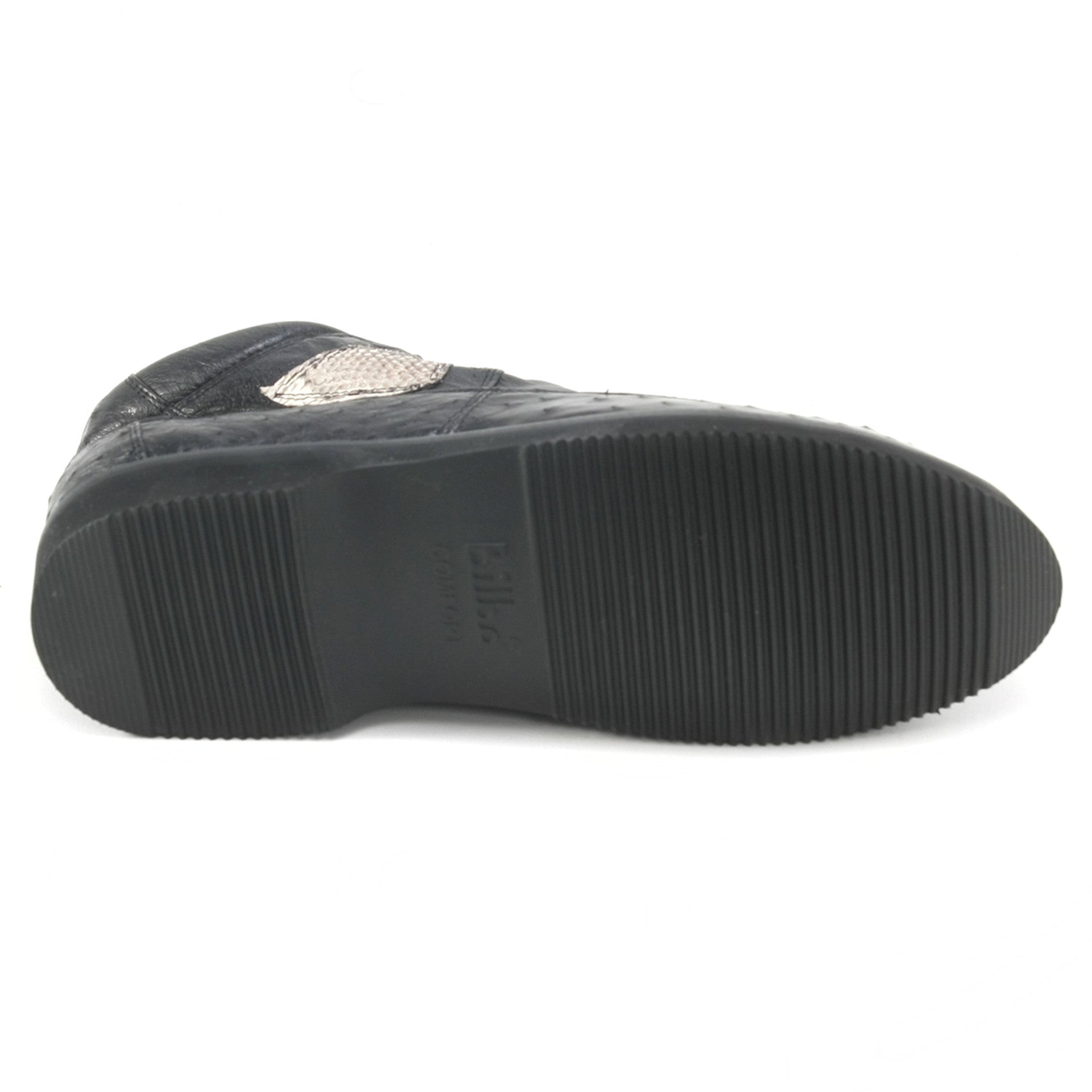 Natural & Black Python Ostrich Skin Sneakers