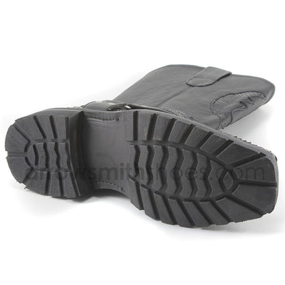 Black Genuine Python Biker Boot by Los Altos