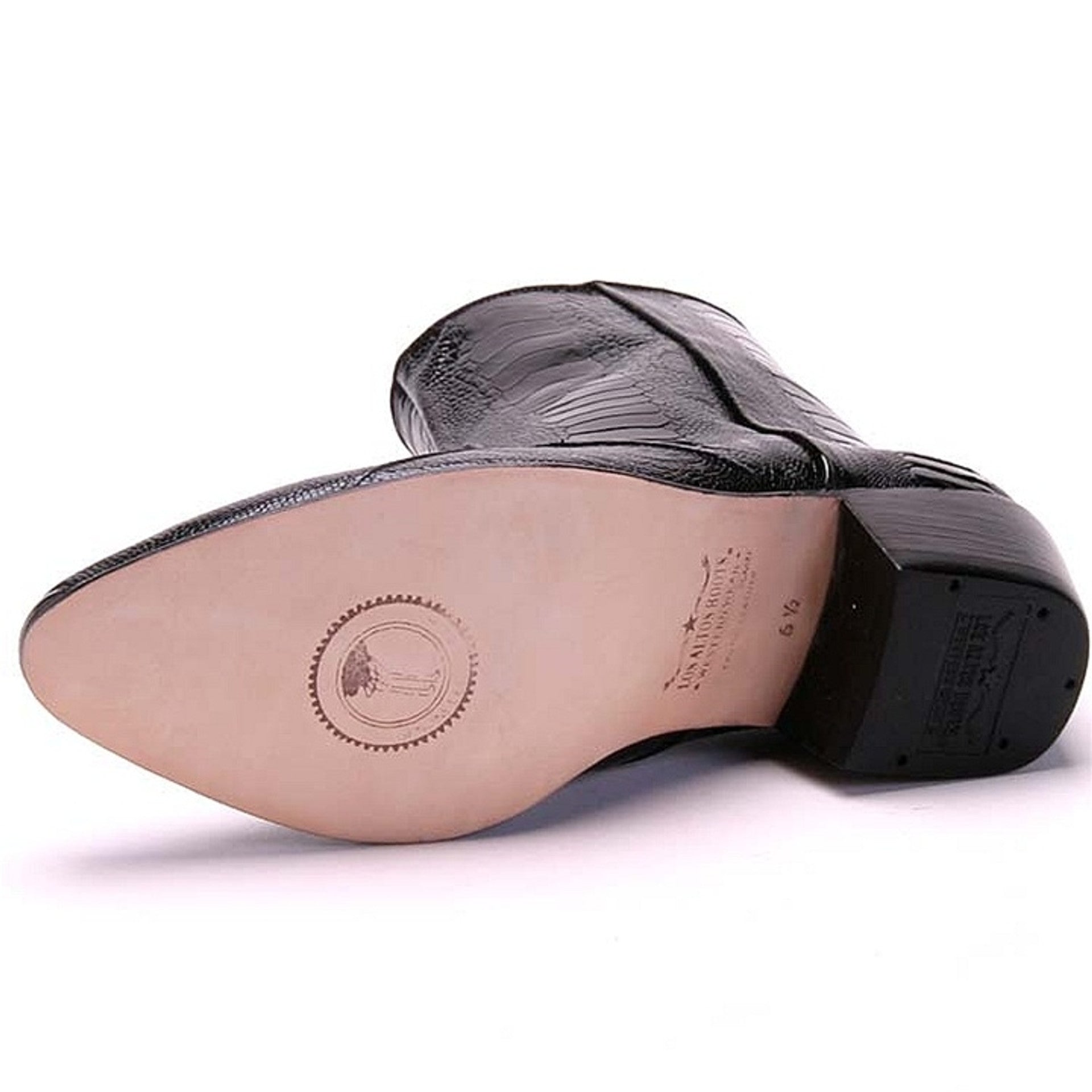 Los Altos Genuine Ostrich Leg Leather Ankle Boots