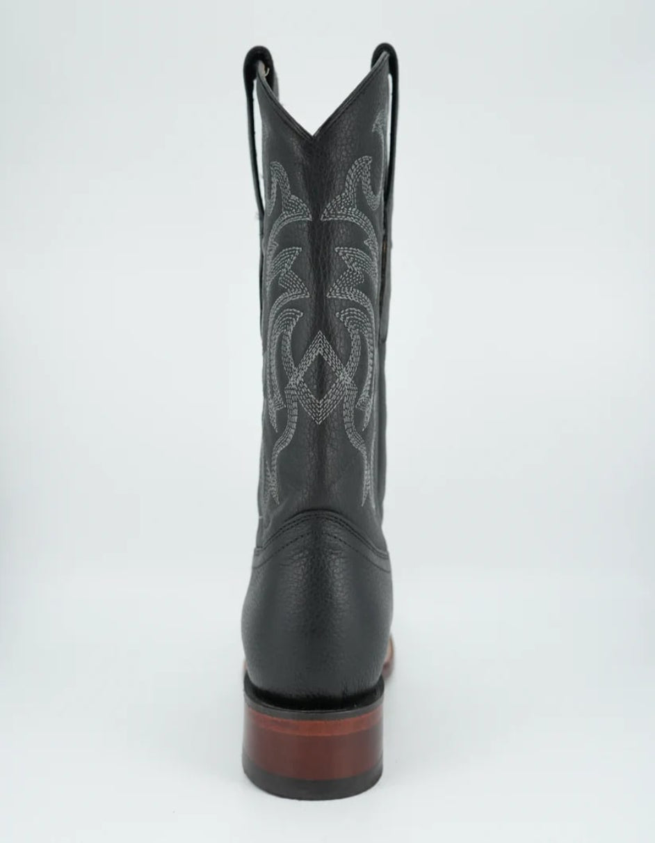 Los Altos Grisly Leather Black Square Toe Boot