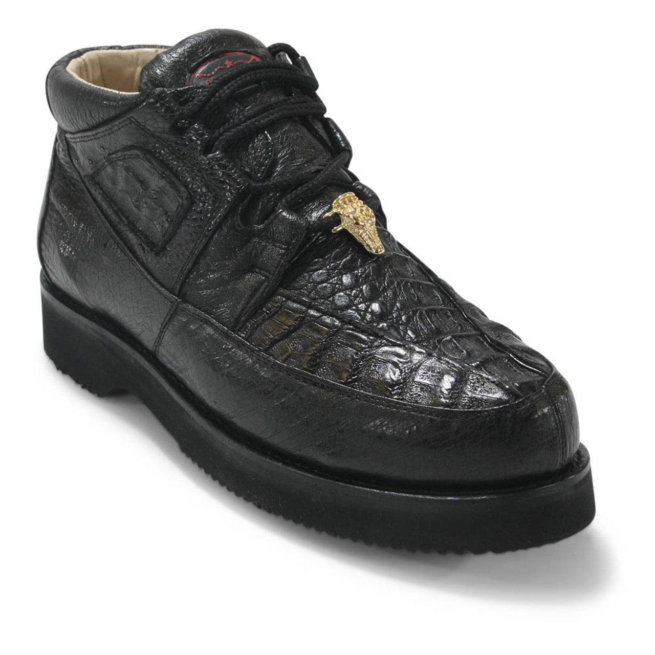 Los Altos Black Caiman & Ostrich Shoes