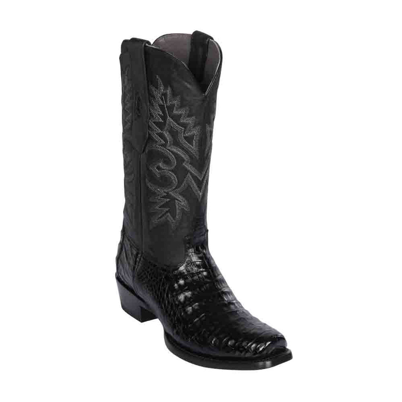 Los Altos Black Caiman 7 Toe Boots