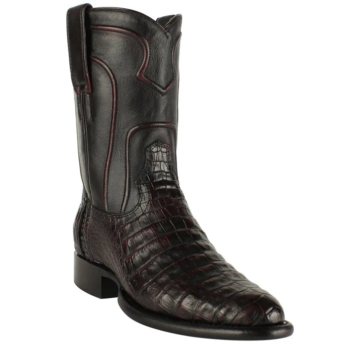 Black Cherry Caiman Roper Cowboy Boots