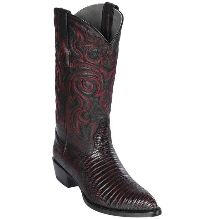 Los Altos Men's Black Cherry Lizard Cowboy Boot