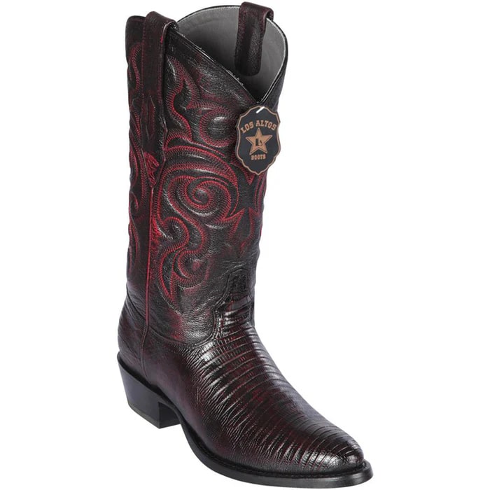 Black Cherry Lizard Skin Western Dress Boots