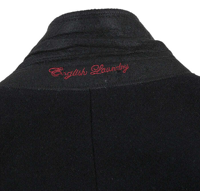 Slim Fit Black Wool-Blend Overcoat