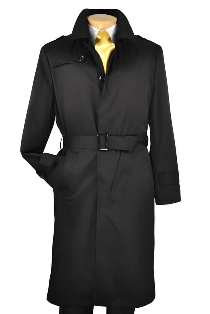 Black Overcoat Trench in Big & Tall Sizes