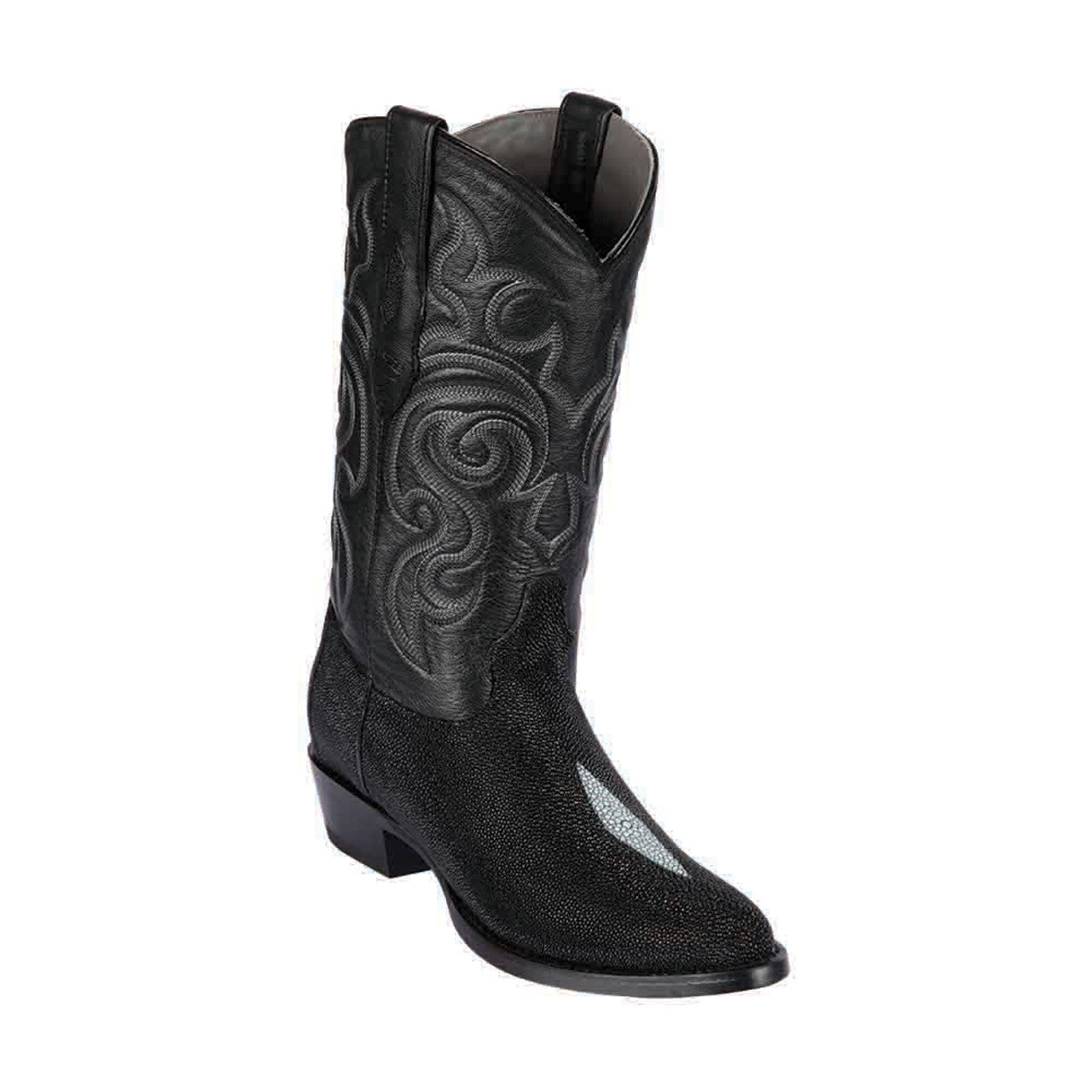 Men's Black Stingray Leather Boots by Los Altos