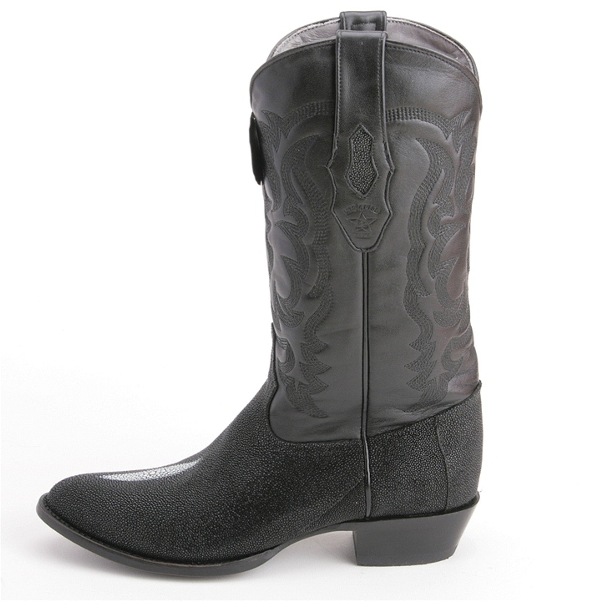 Men's Black Stingray Leather Boots by Los Altos