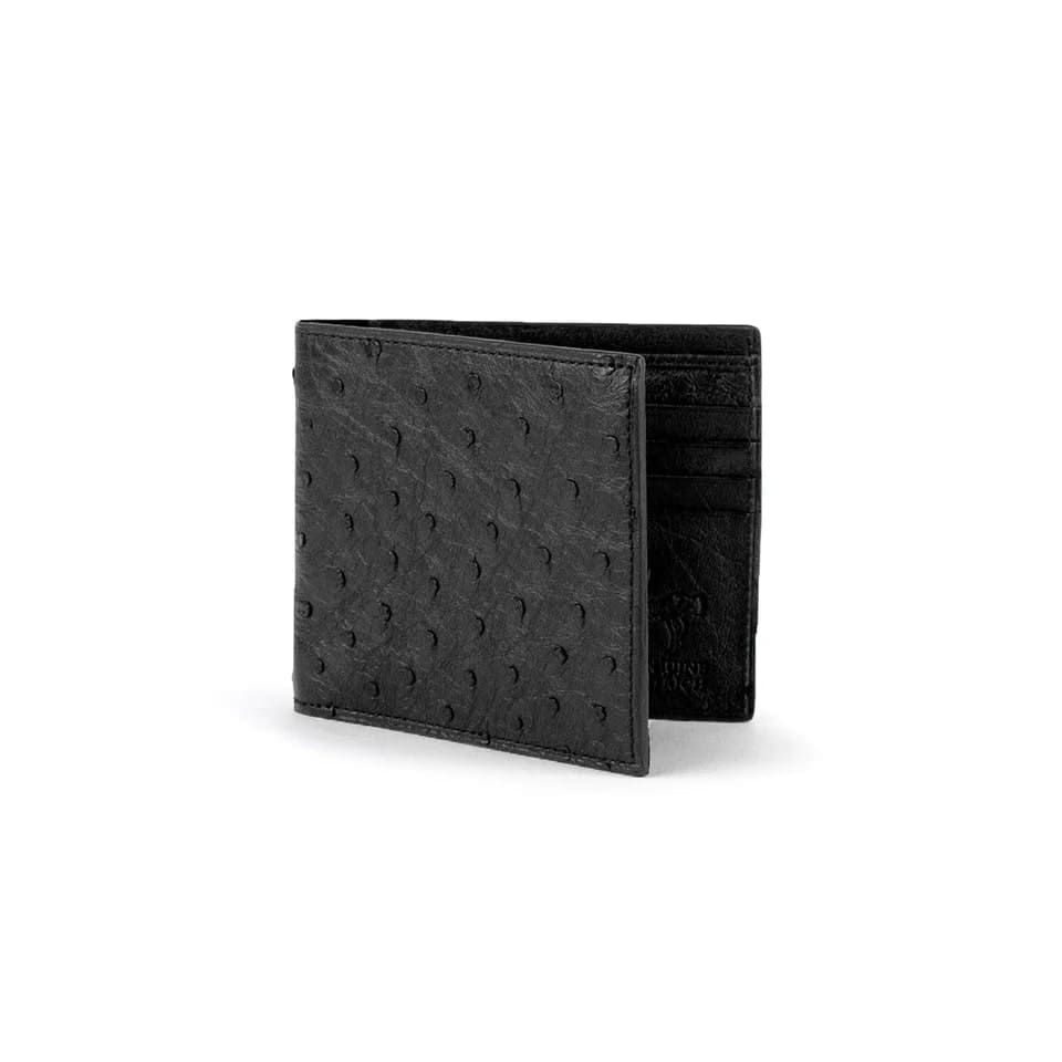 Ferrini Black Ostrich Leather Billfold