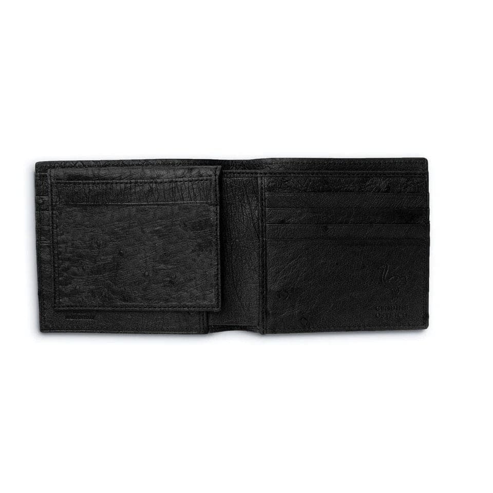 Ferrini Black Ostrich Leather Billfold