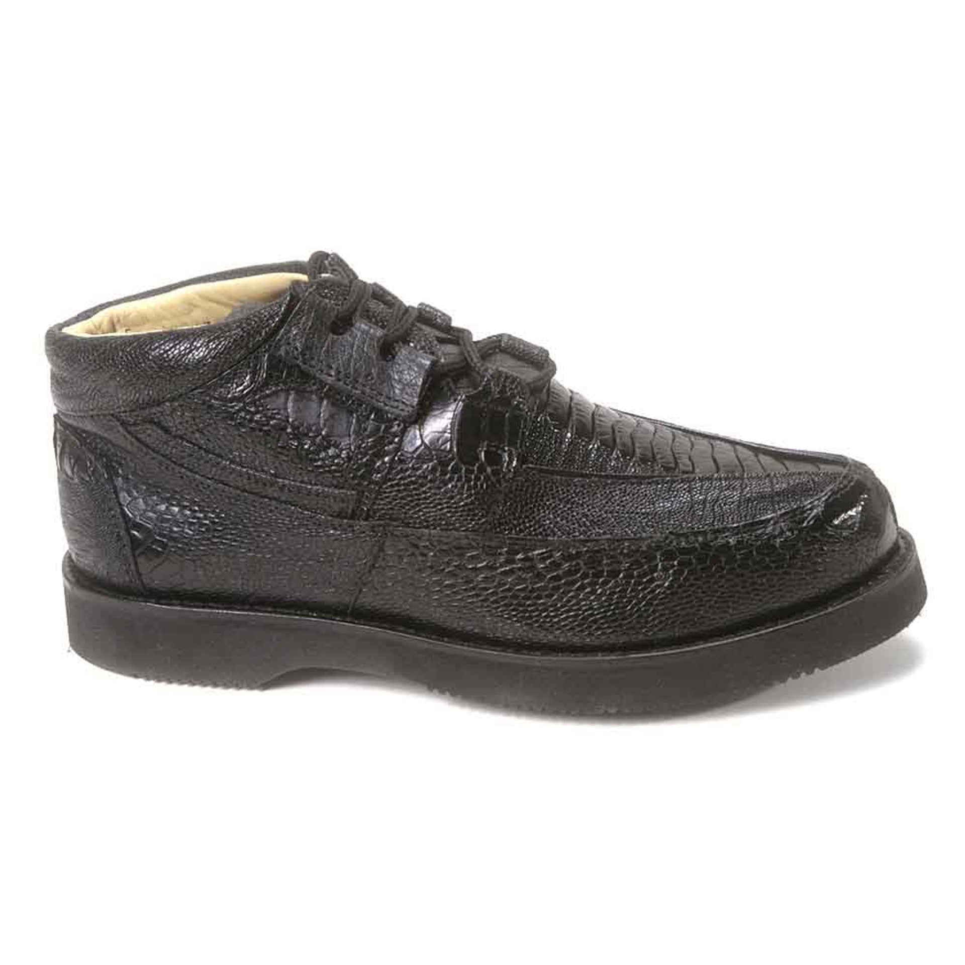 Los Altos Black Ostrich Leg Shoes