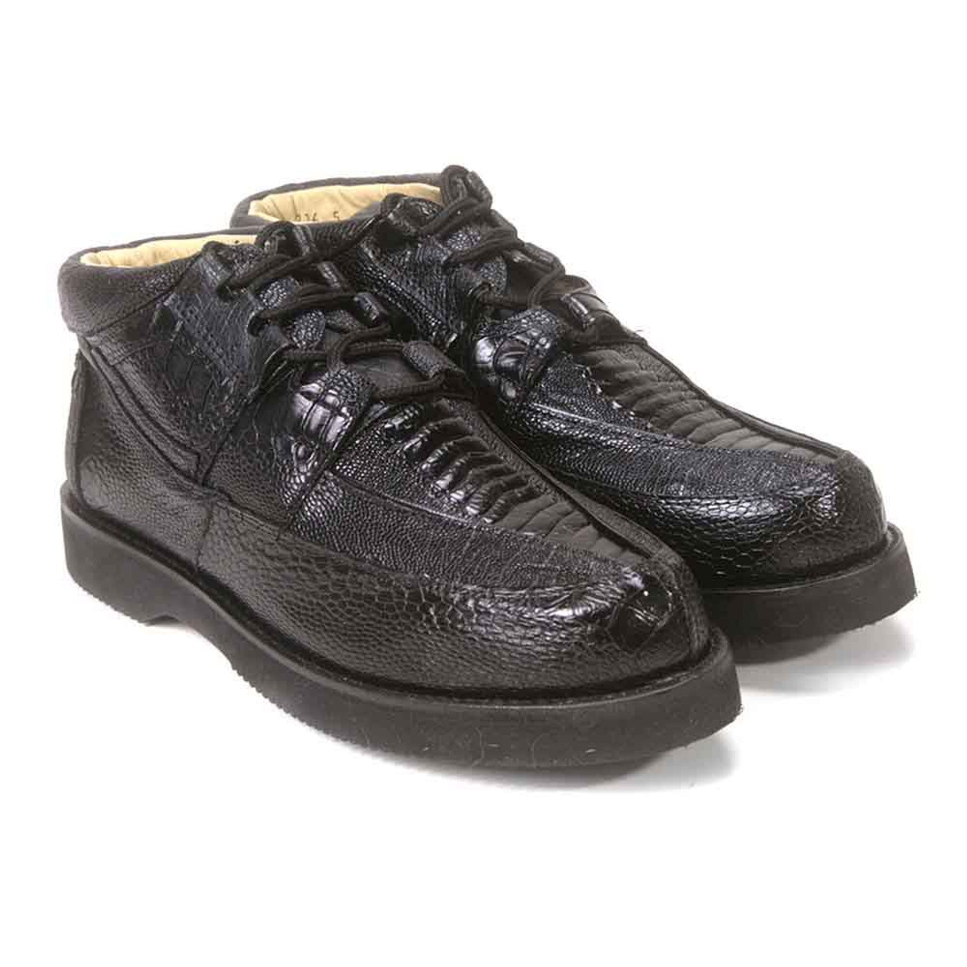 Los Altos Black Ostrich Leg Shoes