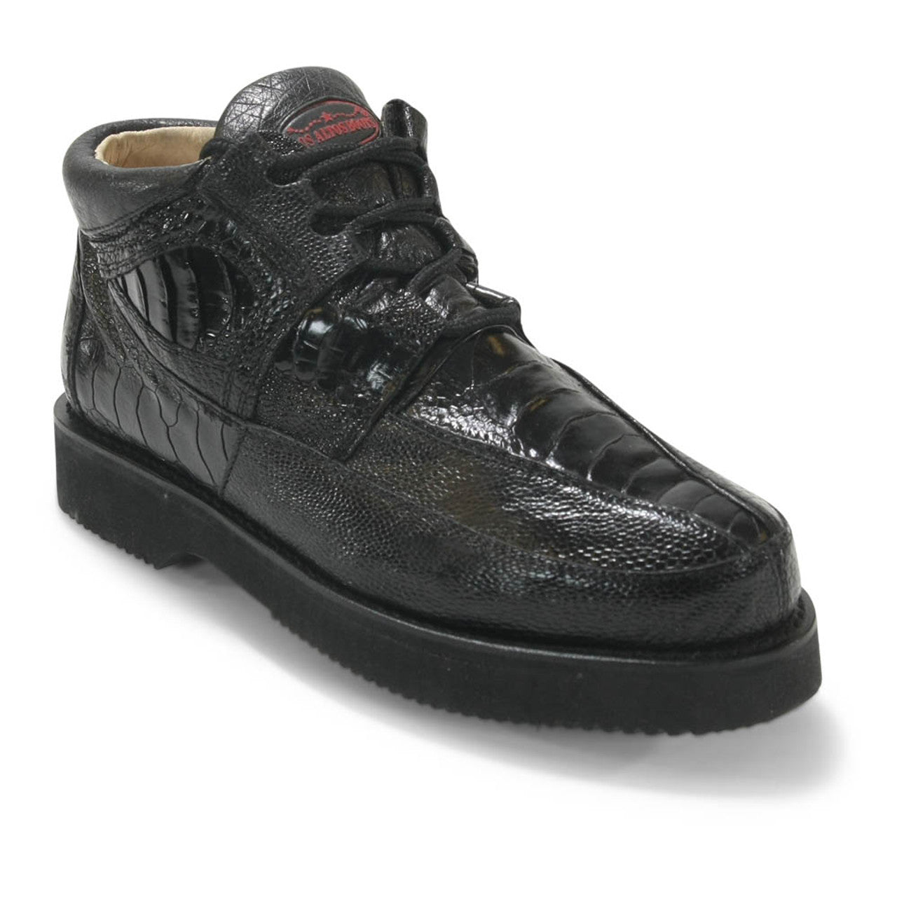 Los Altos Black Ostrich Leg Shoes