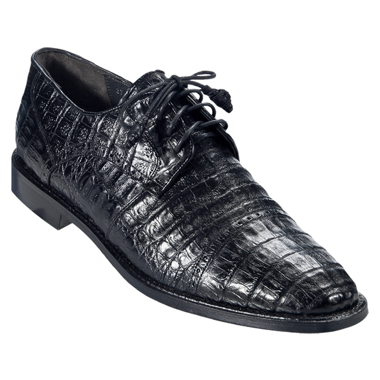 Los Altos Black Caiman Crocodile Oxford Shoes