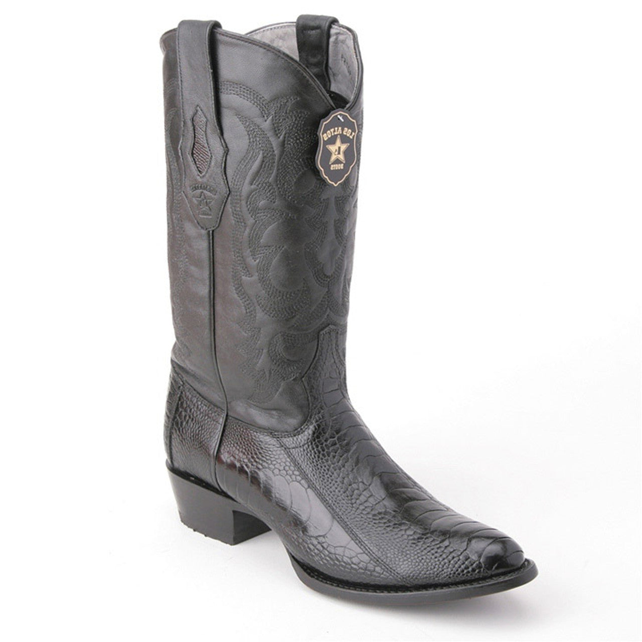 Ostrich Leg Round Toe Boots by Los Altos