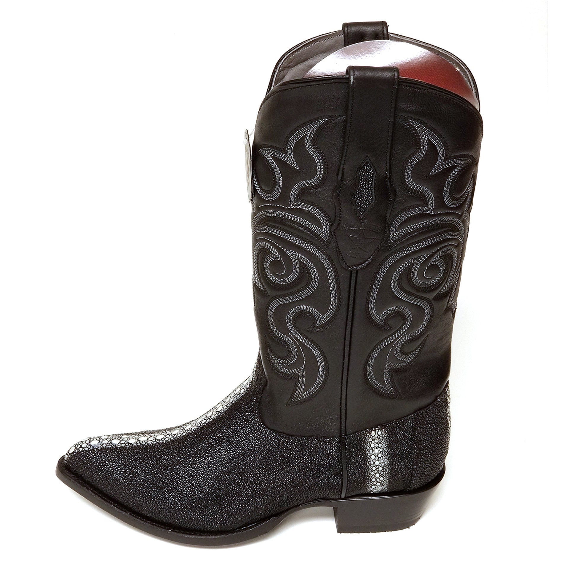 Los Altos Black J-Toe Stingray Rowstone Boots