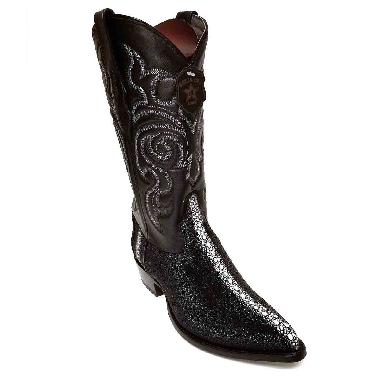 Los Altos Black J-Toe Stingray Rowstone Boots