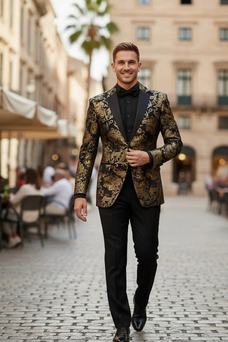 Black & Gold Tuxedo Jacket