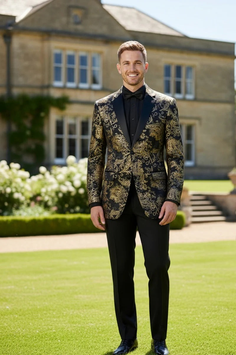 Black & Gold Tuxedo Jacket