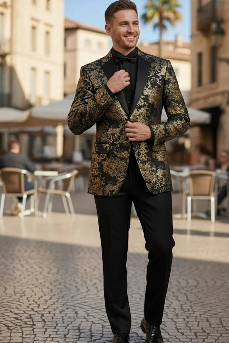 Black & Gold Tuxedo Jacket