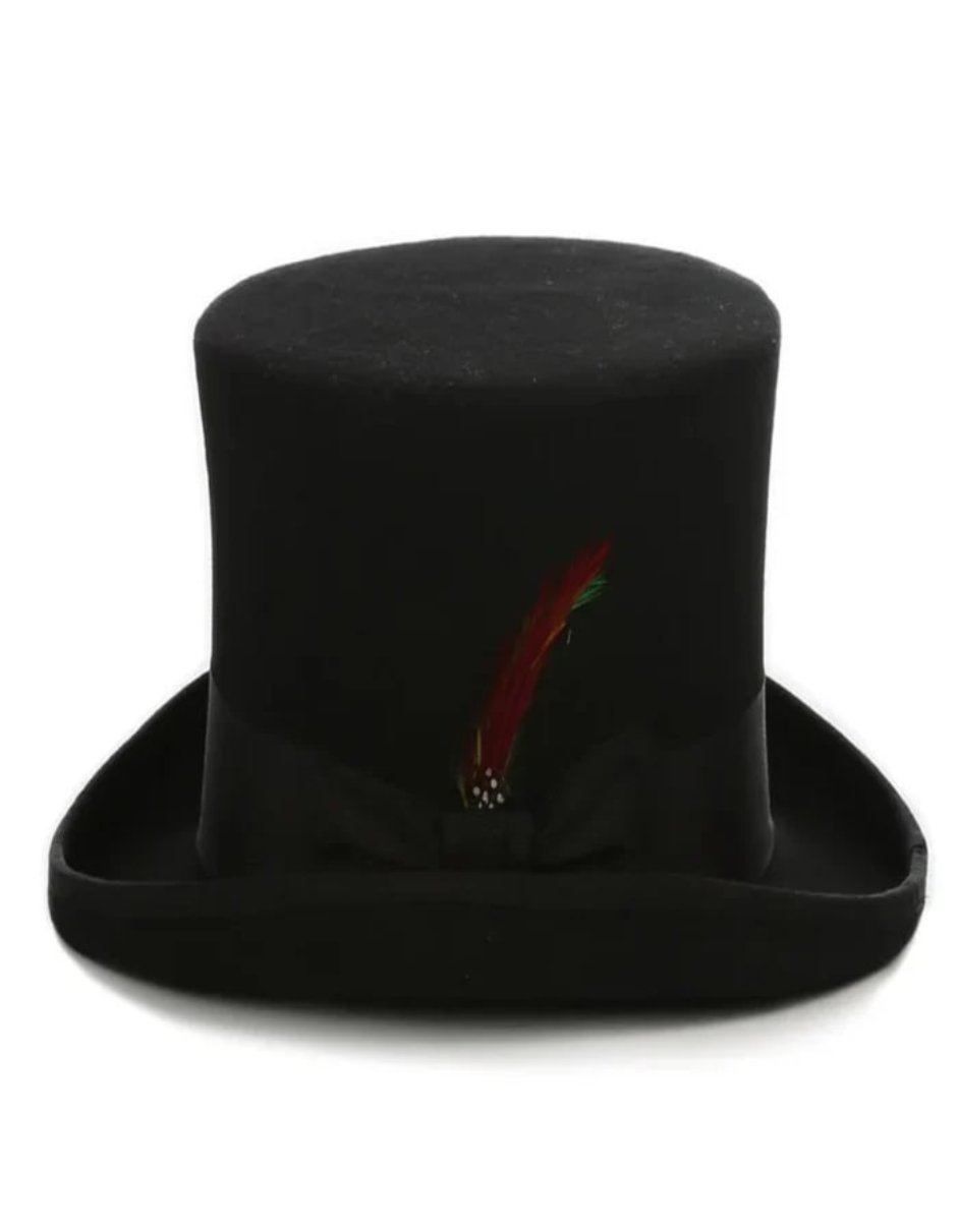 Victorian Steampunk Felt Top Hat - 19th Century Black