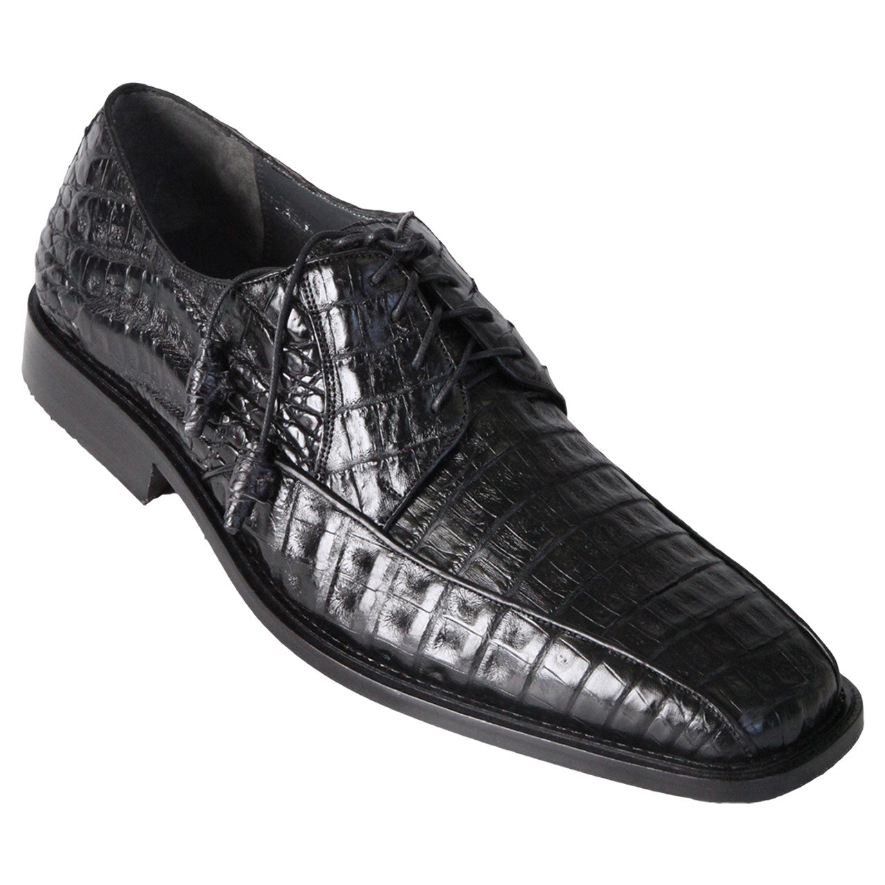 Los Altos Black Caiman Belly Oxford Shoes