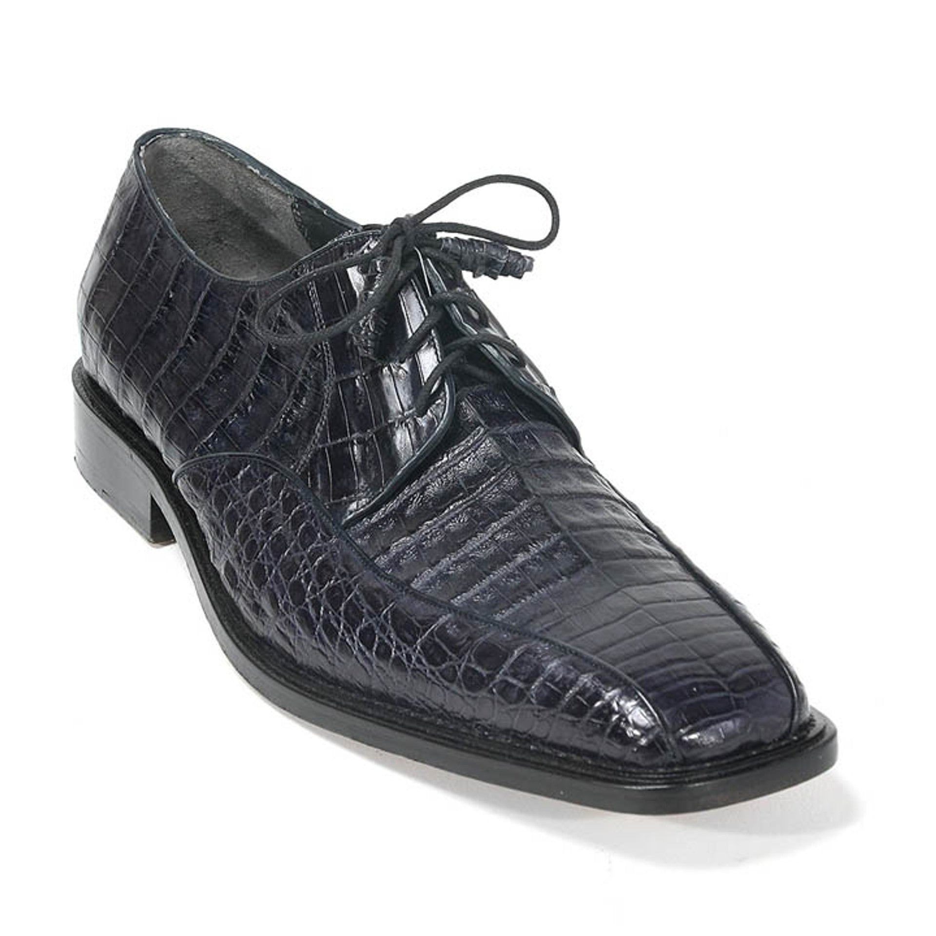Los Altos Black Caiman Belly Oxford Shoes