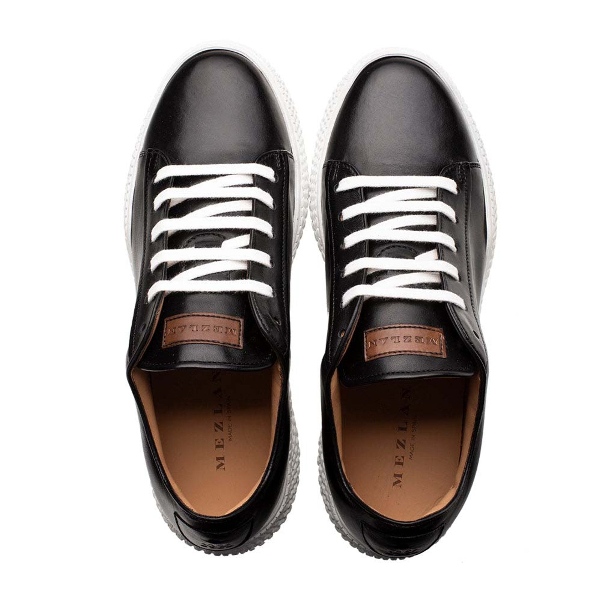 Men’s Black Leather Sneakers by Mezlan