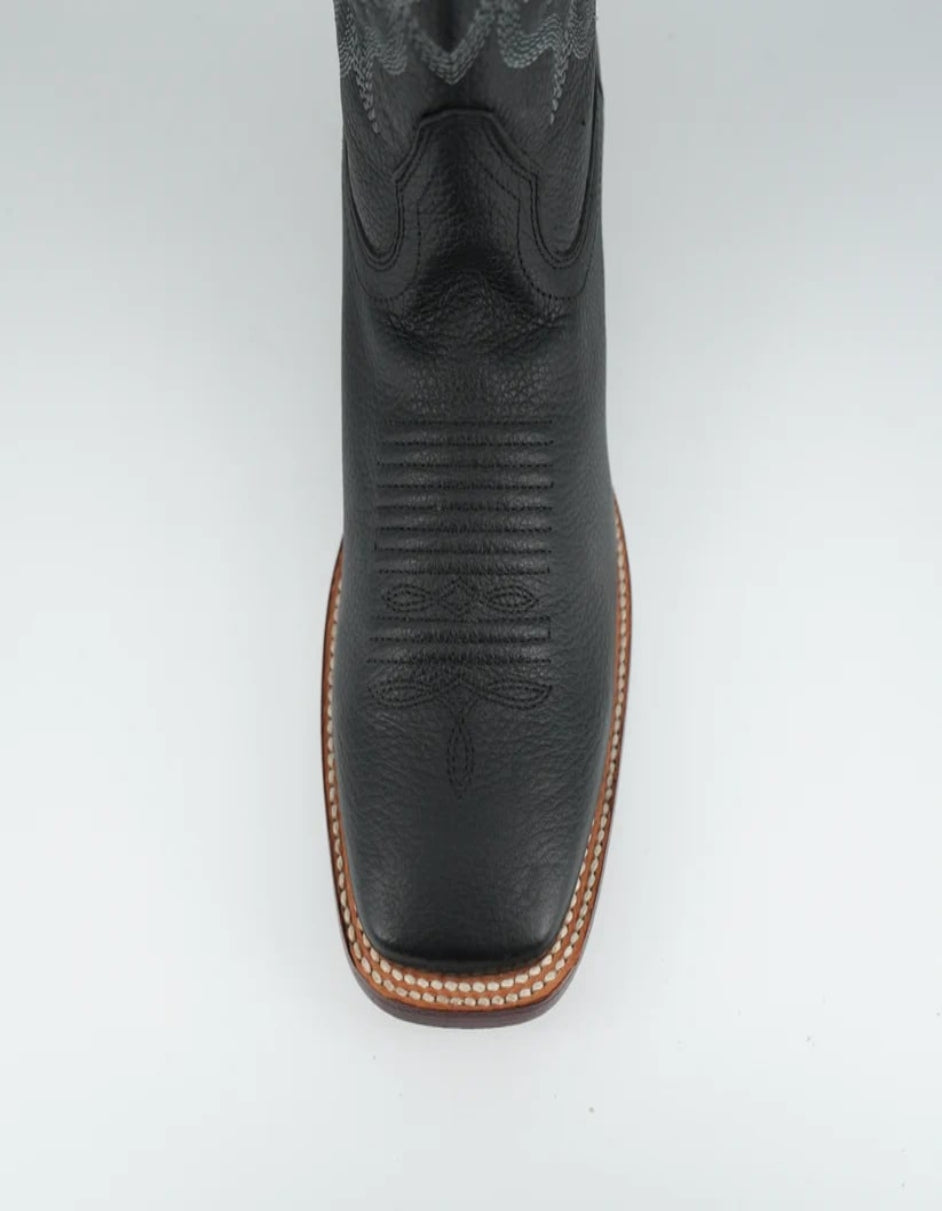 Los Altos Grisly Leather Black Square Toe Boot