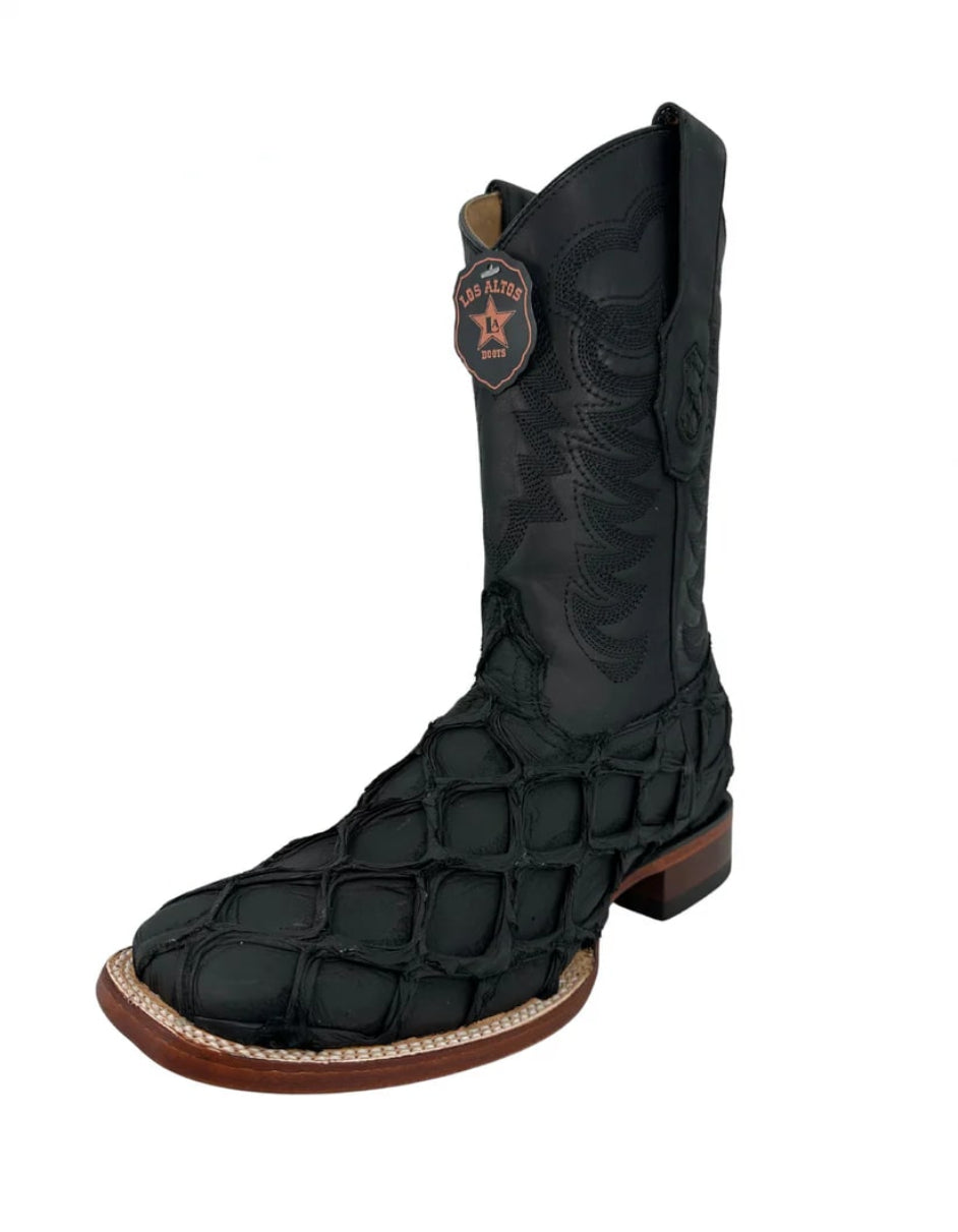 Los Altos Black Pirarucu Square Toe Boot