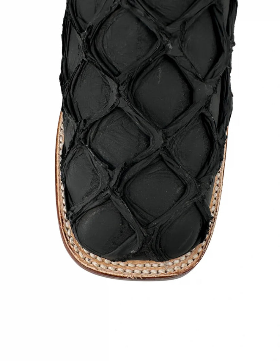 Los Altos Black Pirarucu Square Toe Boot