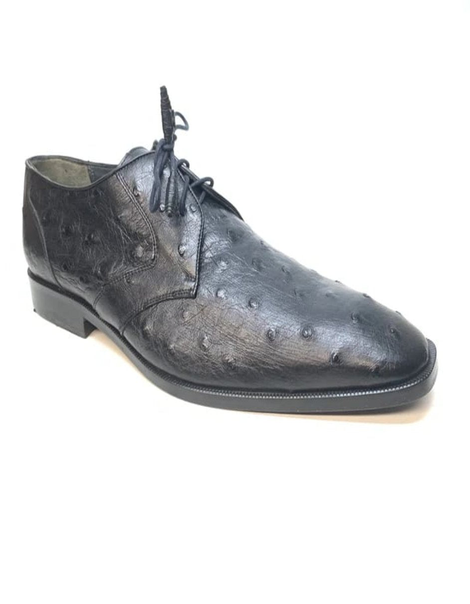 Black Ostrich Quill Dress Lace Ups by Los Altos