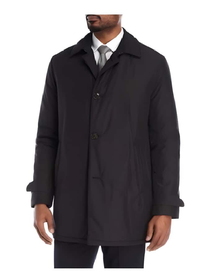 Edgar Black Big and Tall Trench Coat, 36" Length