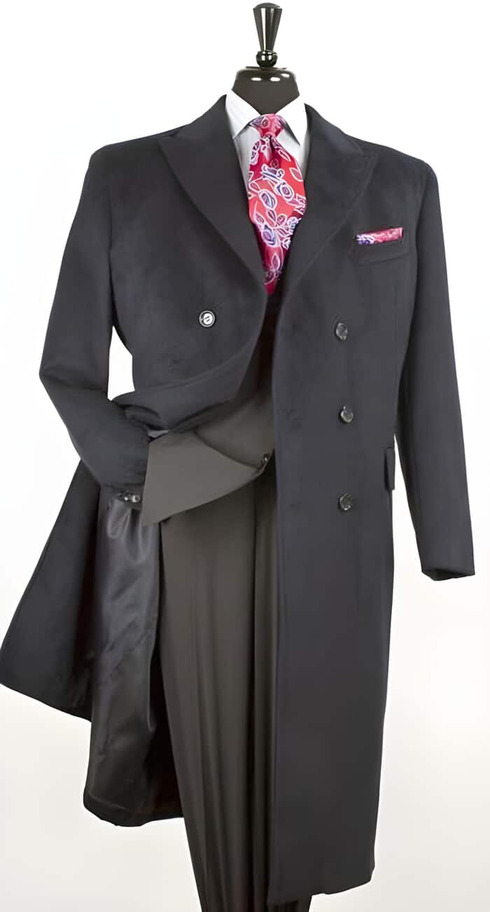 48 Inch Double Breasted Wool Blend Top Coat