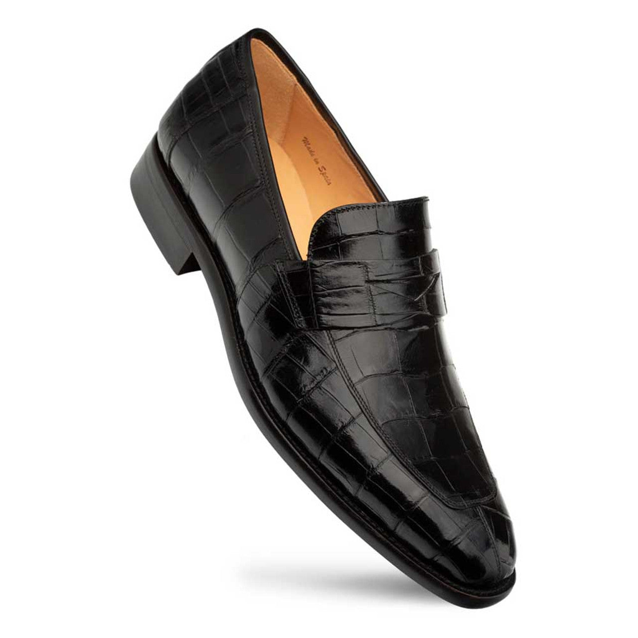 Mezlan Piccolo Black Alligator Penny Loafer