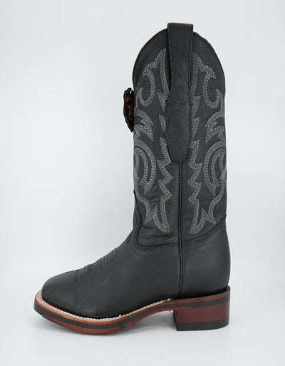 Men's Grisly Black Wide Square Toe Boot