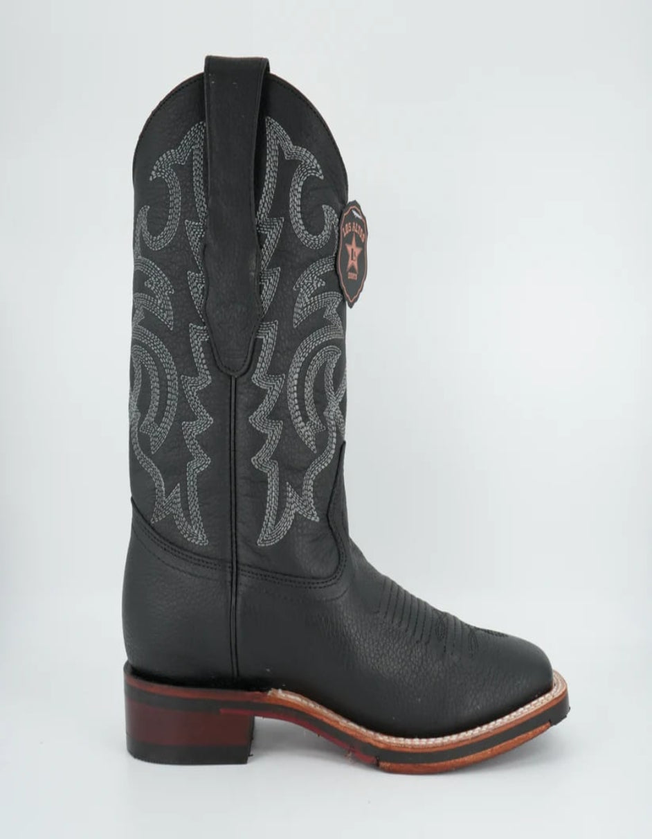 Men's Grisly Black Wide Square Toe Boot