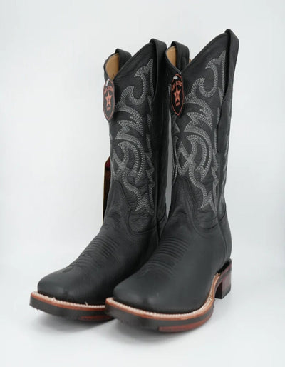 Men's Grisly Black Wide Square Toe Boot