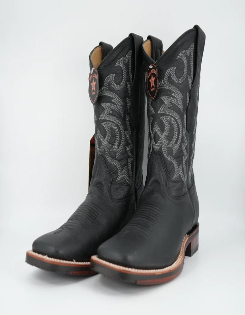 Men's Grisly Black Wide Square Toe Boot